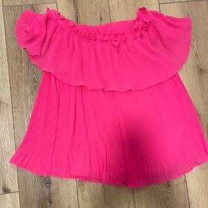 Off the shoulder hot pink blouse